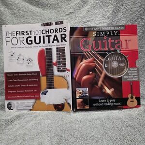 Two Book Set Simply Guitar Book With DVD & The First 100 Chords For Guitar Learn